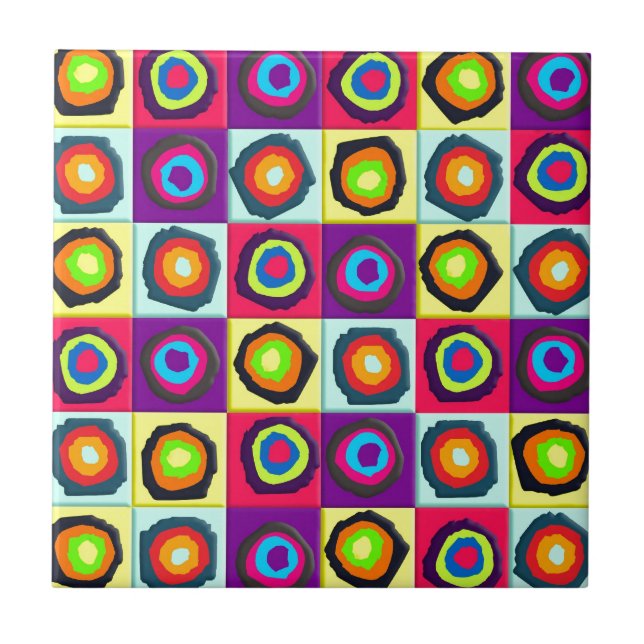 Azulejo De Cerâmica padrão dos círculos (Frente)