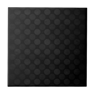 Azulejo De Cerâmica Padrão dos círculos pretos com sombras retrorrefle
