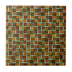 Azulejo De Cerâmica Padrão dos quadrados de tonalidade abstrato