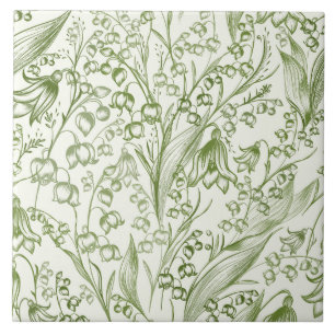 Azulejo De Cerâmica Padrão Elegante Vitoriano de Lírio do Vale