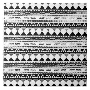 Azulejo De Cerâmica padrão em branco preto