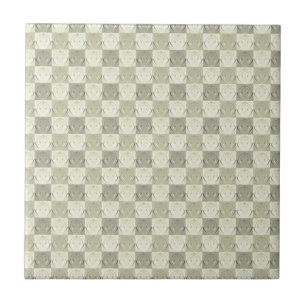 Azulejo De Cerâmica Padrão Embarcado da Cinza Vintage Beige
