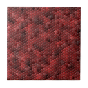 Azulejo De Cerâmica Padrão Escamas de Cobra Vermelha