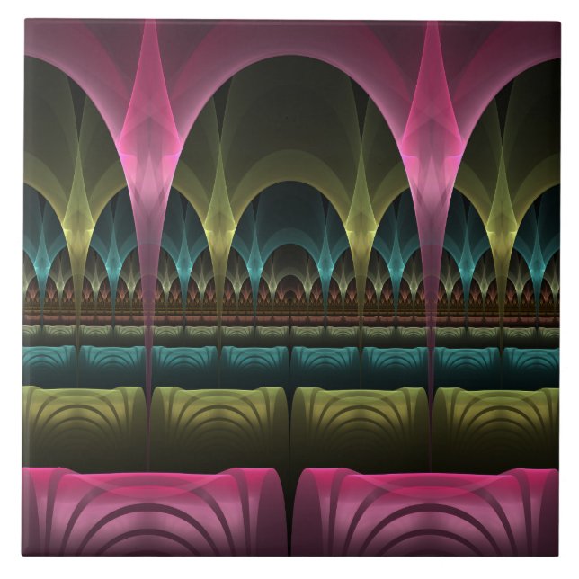 Azulejo De Cerâmica Padrão especial de fantasia Abstrato - Fractal col (Frente)