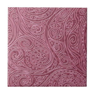 Azulejo De Cerâmica Padrão espiral de abertura Dourado Rosa