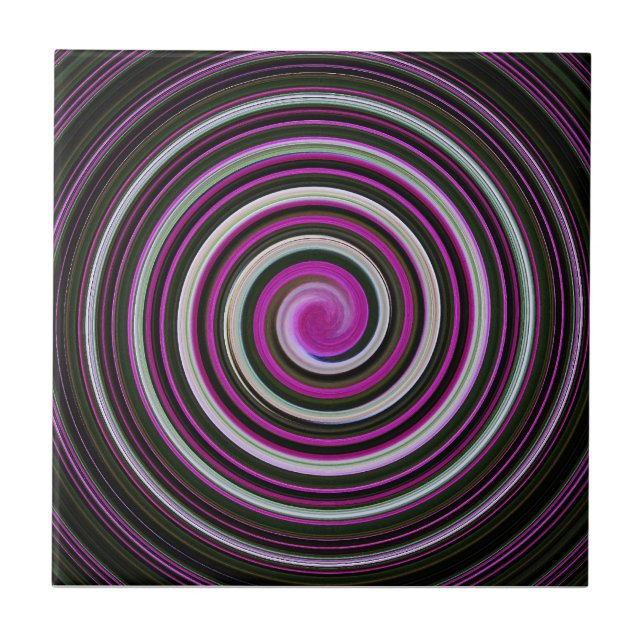Azulejo De Cerâmica Padrão Espiral Roxo (Frente)
