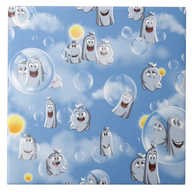 Azulejo De Cerâmica Padrão Fantasma (Frente)