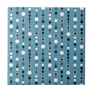 Azulejo De Cerâmica Padrão festivo com contas de cordão e estrela de j