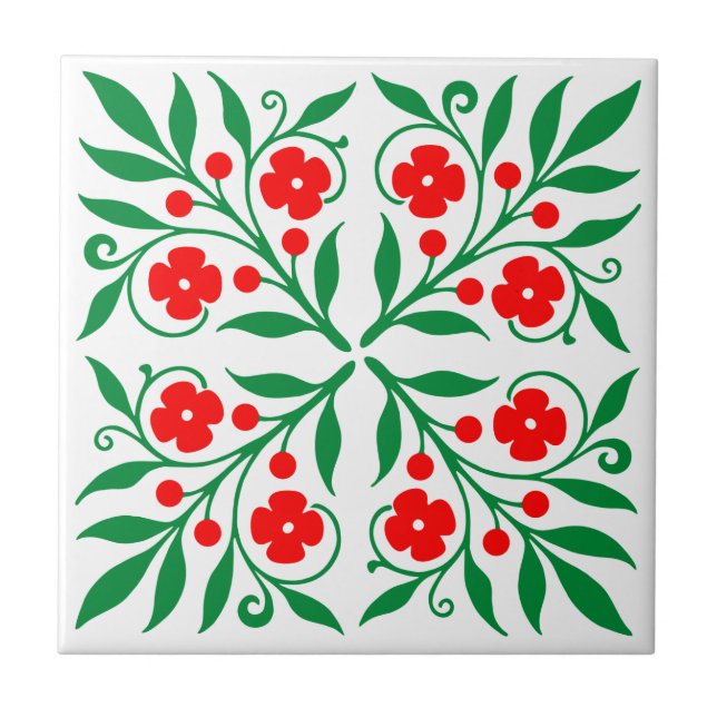 Azulejo De Cerâmica Padrão floral (Frente)