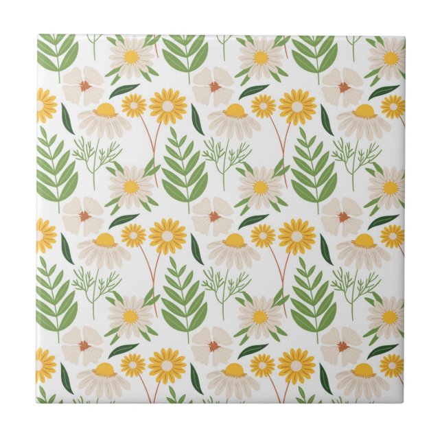 Azulejo De Cerâmica Padrão Floral (Frente)