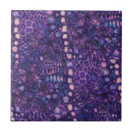 Azulejo De Cerâmica Padrão Floral Abstrato Colorido Vibrante