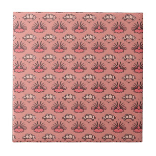 Azulejo De Cerâmica Padrão Floral abstrato - Estético Rosa Suave