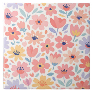 Azulejo De Cerâmica Padrão Floral Abstrato Moderno