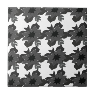 Azulejo De Cerâmica Padrão Floral Abstrato Moderno de Meados do Século