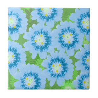 Azulejo De Cerâmica Padrão Floral Azul