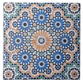 Azulejo De Cerâmica Padrão Floral Azul do Vintage em Marrocos