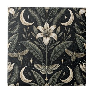 Azulejo De Cerâmica Padrão Floral Borboleta Gótica (5)