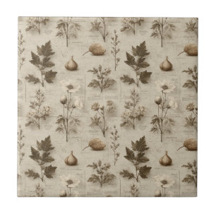 Azulejo De Cerâmica Padrão Floral Botânico Vintage (12)