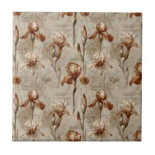 Azulejo De Cerâmica Padrão Floral Botânico Vintage (4)