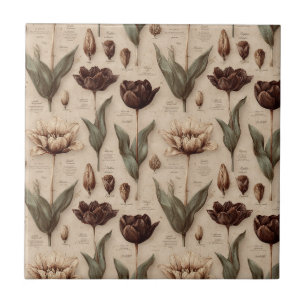 Azulejo De Cerâmica Padrão Floral Botânico Vintage (6)