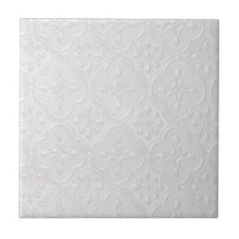 Azulejo De Cerâmica Padrão Floral Branco