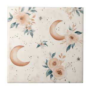 Azulejo De Cerâmica Padrão Floral Celestial (1)