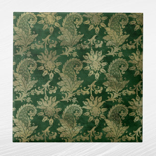 Azulejo De Cerâmica Padrão Floral Celtic Green Dourado Paisley
