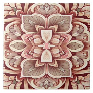 Azulejo De Cerâmica Padrão floral clássico de cor vermelha moderna