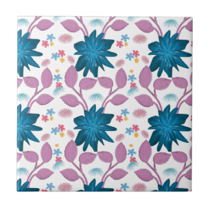 Azulejo De Cerâmica Padrão floral colorido