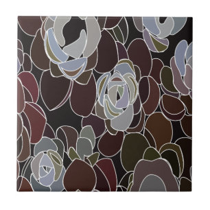 Azulejo De Cerâmica Padrão Floral Colorido para Suculentes