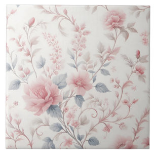 Azulejo De Cerâmica Padrão Floral Cor-de-rosa Fundo Estético