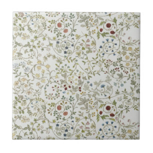 Azulejo De Cerâmica Padrão Floral de bordado vintage windrush Morris