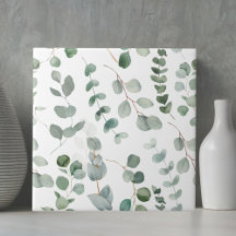Padrão Floral de Eucalipto em Aquarela