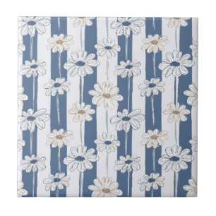 Azulejo De Cerâmica Padrão Floral de Margarida Minimalista (3)