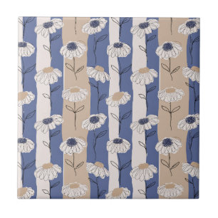 Azulejo De Cerâmica Padrão Floral de Margarida Minimalista (4)