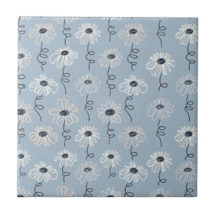 Azulejo De Cerâmica Padrão Floral de Margarida Minimalista (7)
