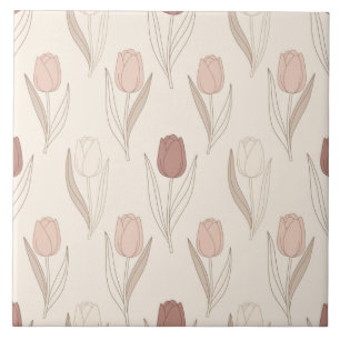 Azulejo De Cerâmica Padrão Floral de Tulipa Moderna