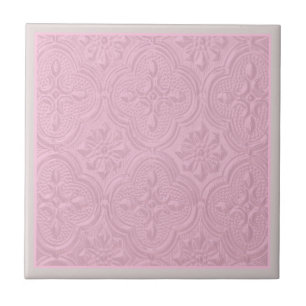 Azulejo De Cerâmica Padrão Floral Decorativo Rosa