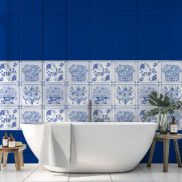 Azulejo De Cerâmica Padrão floral Delft azul e branco