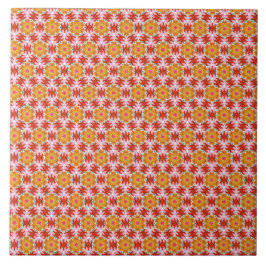 Azulejo De Cerâmica Padrão Floral do Vintage Folk Art