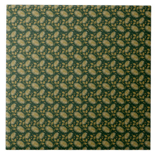 Azulejo De Cerâmica Padrão Floral Dourado Sem Costura Botânico Elegant