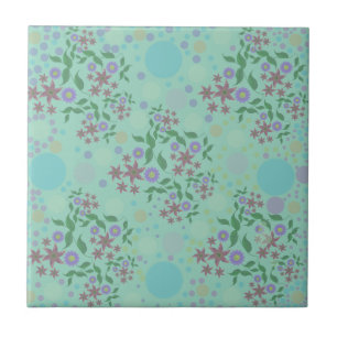 Azulejo De Cerâmica Padrão Floral e de Videira Personalizado Fofo Kidc
