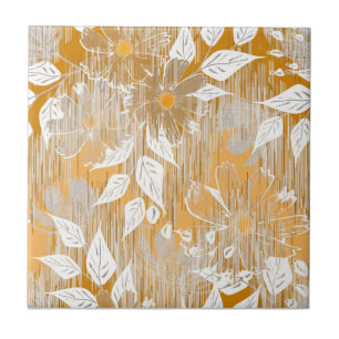 Azulejo De Cerâmica Padrão floral elegante.