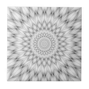 Azulejo De Cerâmica Padrão Floral em Preto e Branco