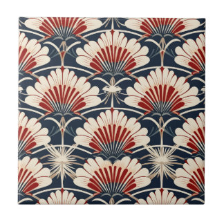 Azulejo De Cerâmica Padrão Floral Estilizado inspirado por Owen Jones