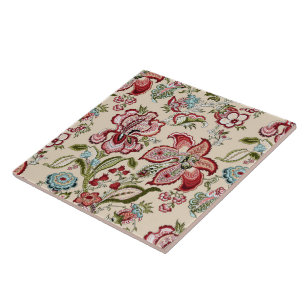 Azulejo De Cerâmica Padrão Floral Flores Coloridas de Trendy Flores Ro