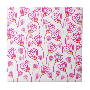 Azulejo De Cerâmica Padrão Floral Flores Flor de Rosa