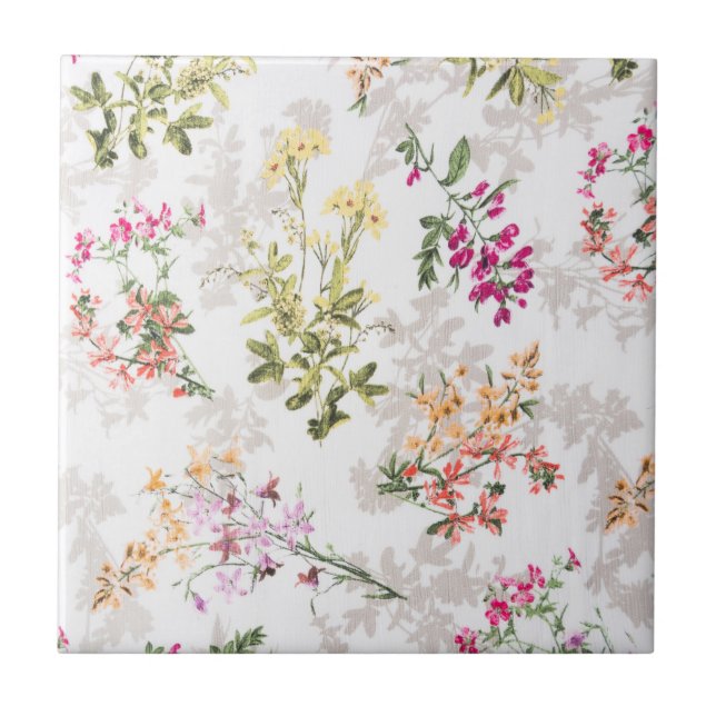 Azulejo De Cerâmica Padrão floral gentil (Frente)