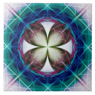 Azulejo De Cerâmica Padrão floral geométrico