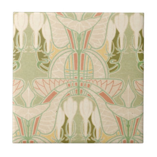 Azulejo De Cerâmica padrão floral geométrico bonito art nouveau